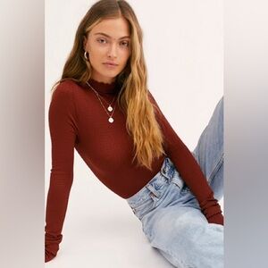 Free People Make It A Mock Neck Seamless Bodysuit